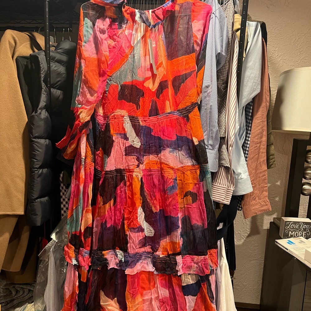 By Anthropologie Long-Sleeve Sheer Romantic Maxi Dress size XS